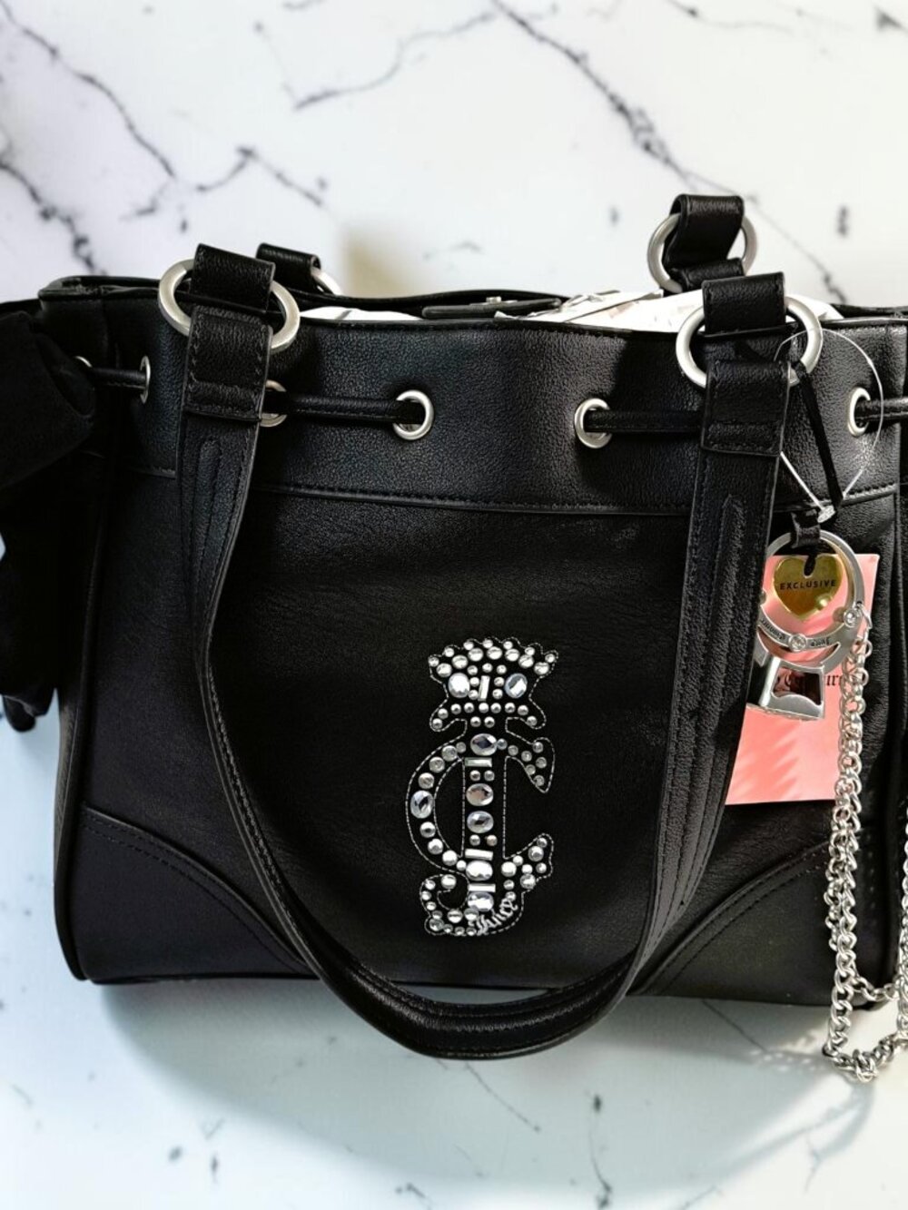 Juicy Couture Black Juicy Crown Tote Bag NWT